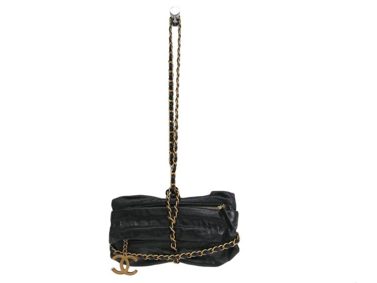 Chanel Black Classic Banane Fanny Pack Bag Lambskin RHW