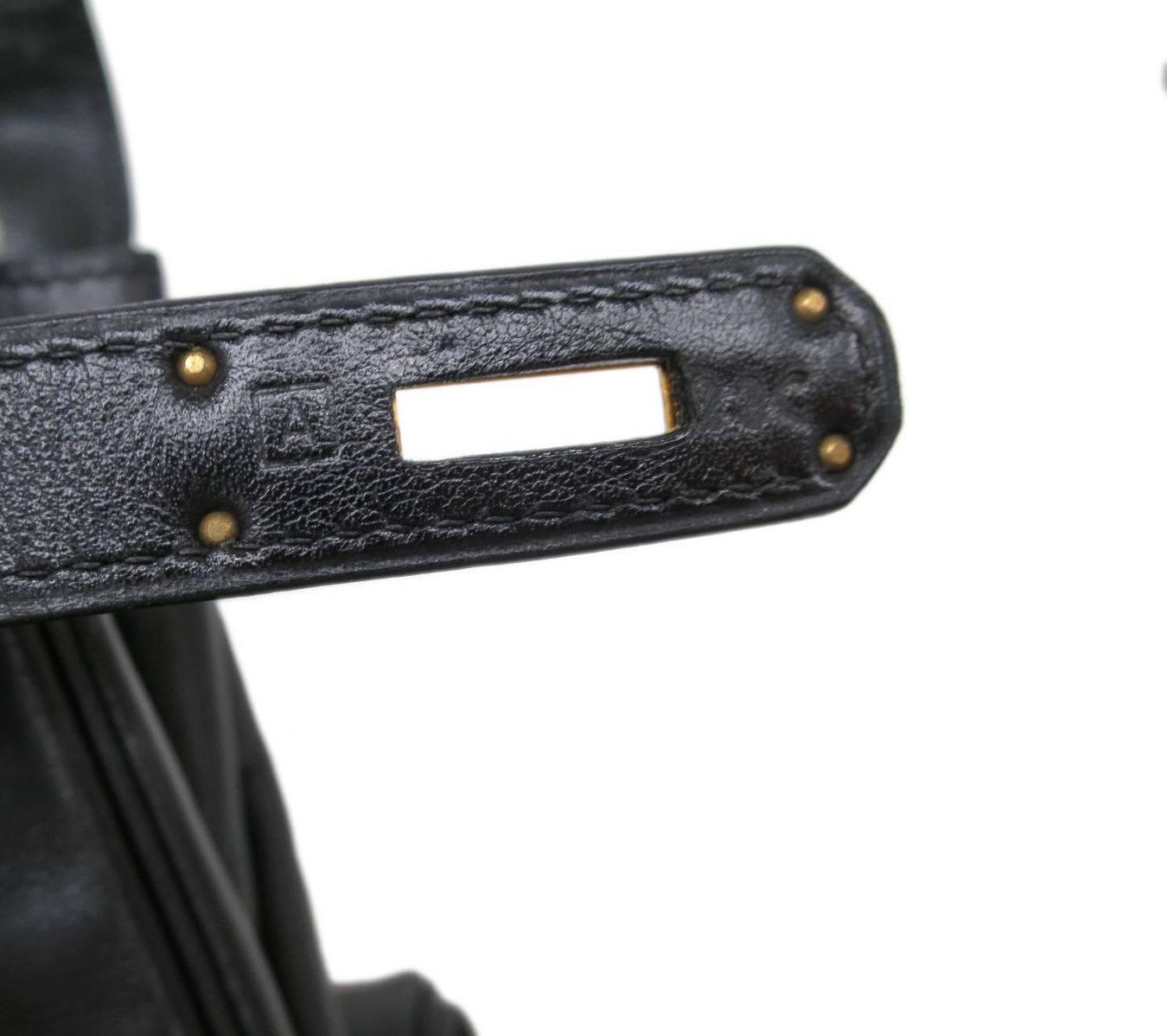 Hermes Black Kelly 28 Top Handle Satchel Shoulder Bag with Accessories in Box 3