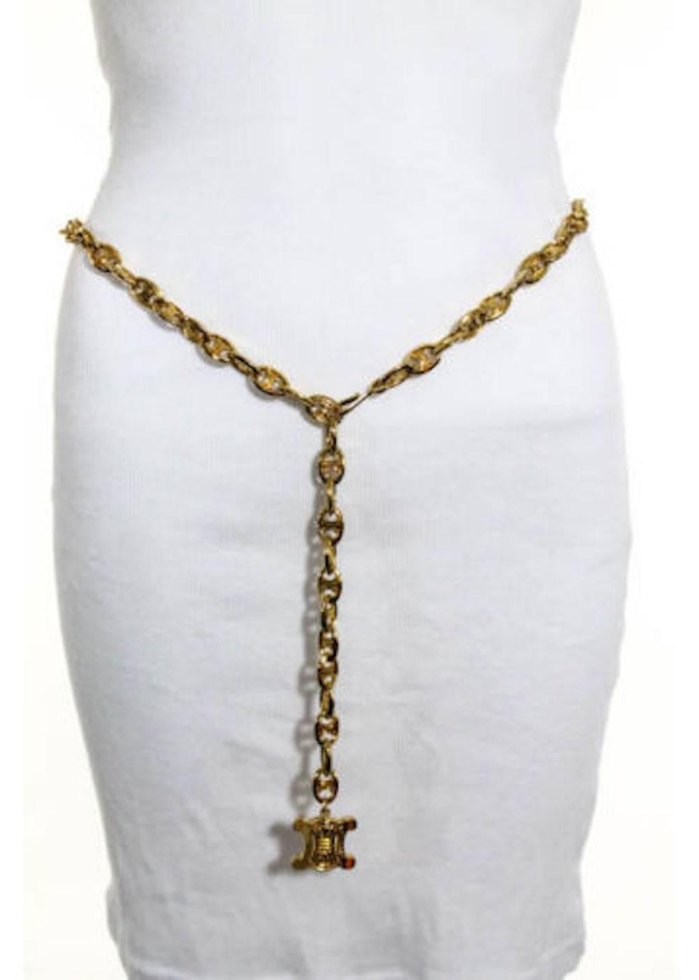 celine gold chain belt