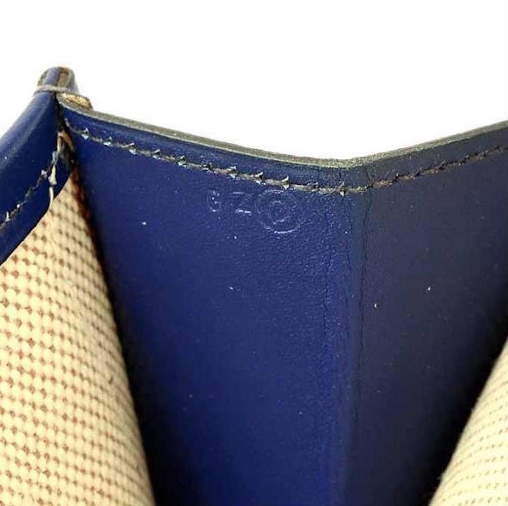 Hermes Blue Calfskin Leather Jige 'H' Evening Envelope Clutch Bag 3