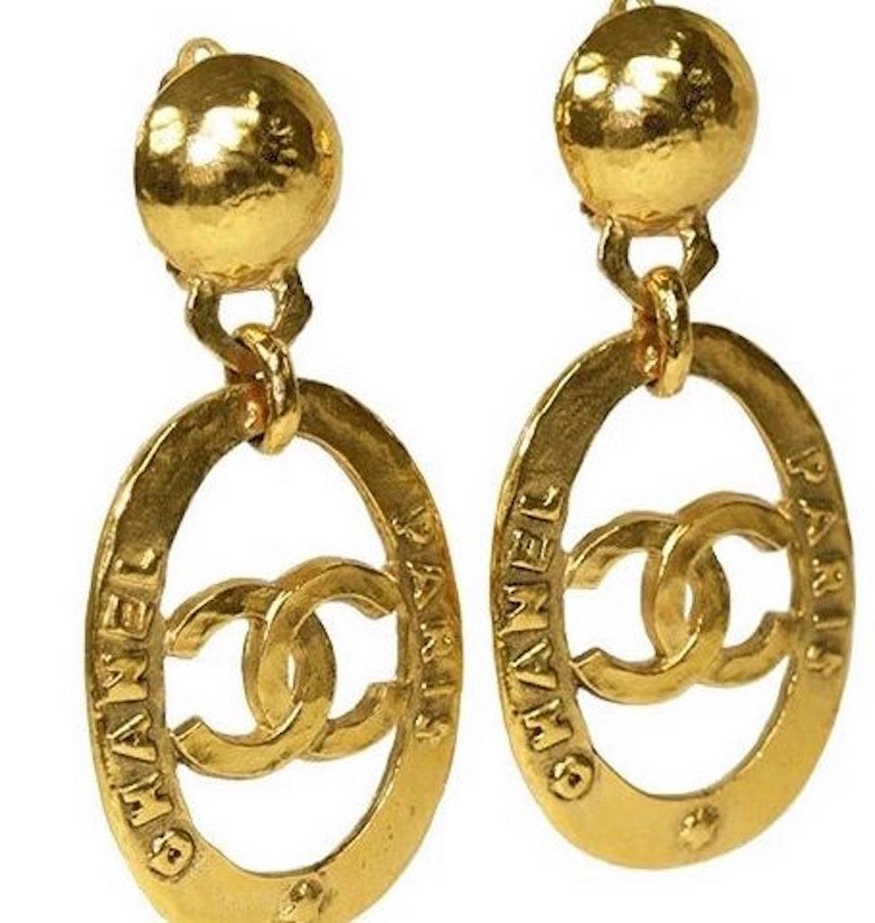 chanel door knocker earrings