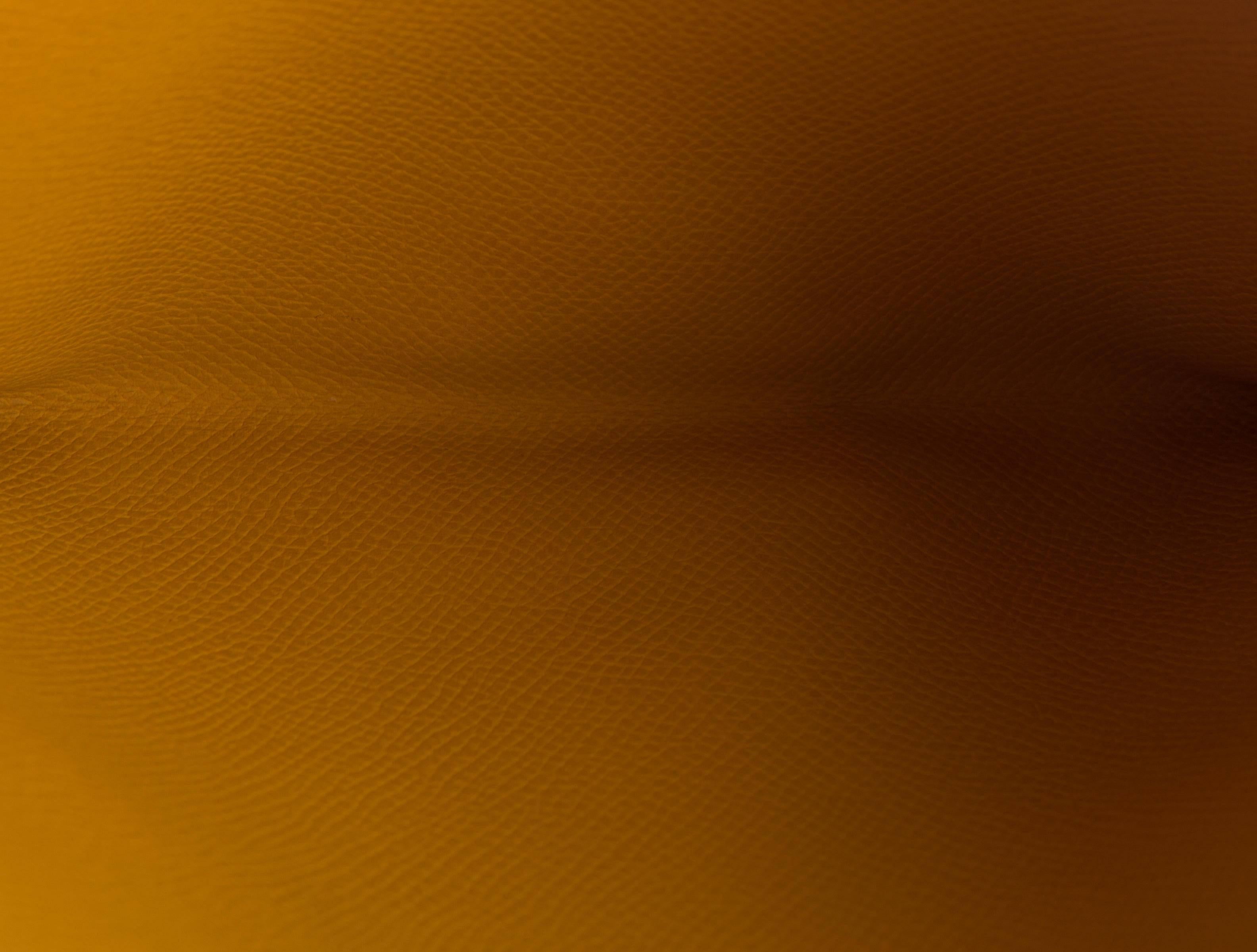 Women's Hermes Vintage Yellow Leather 'H' Logo Envelope Clutch Flap Bag