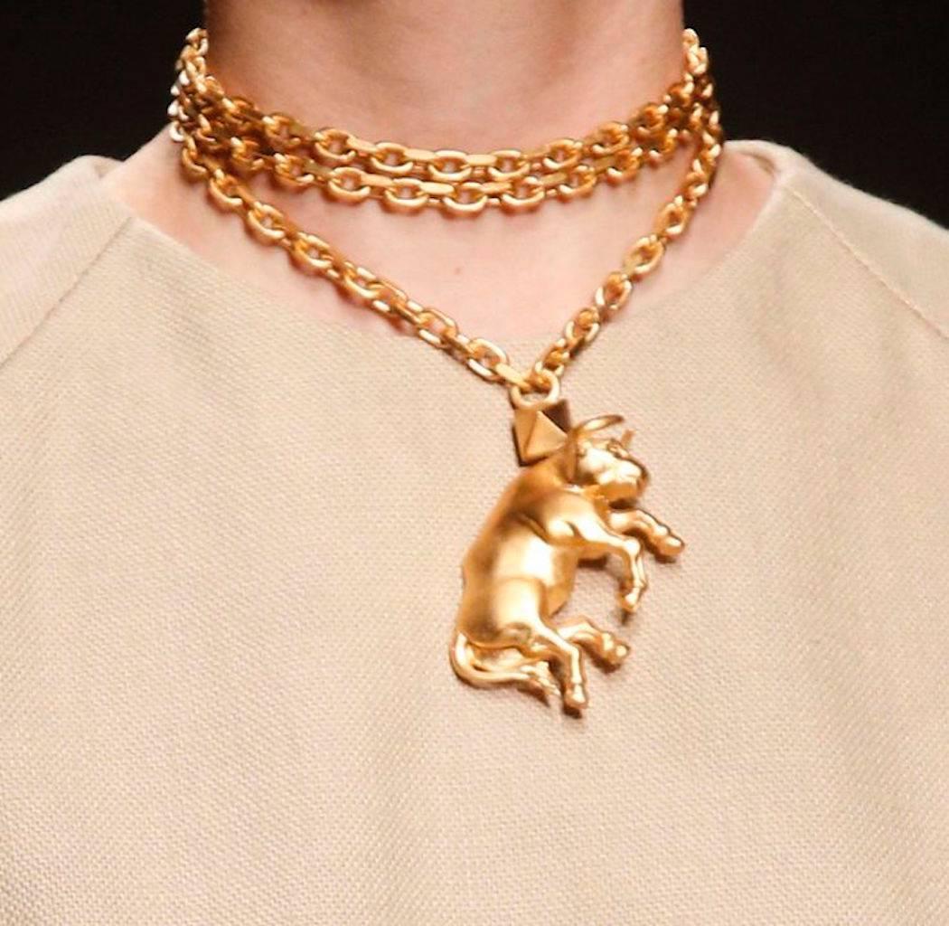 Gold Taurus Astrology Crab Chain 