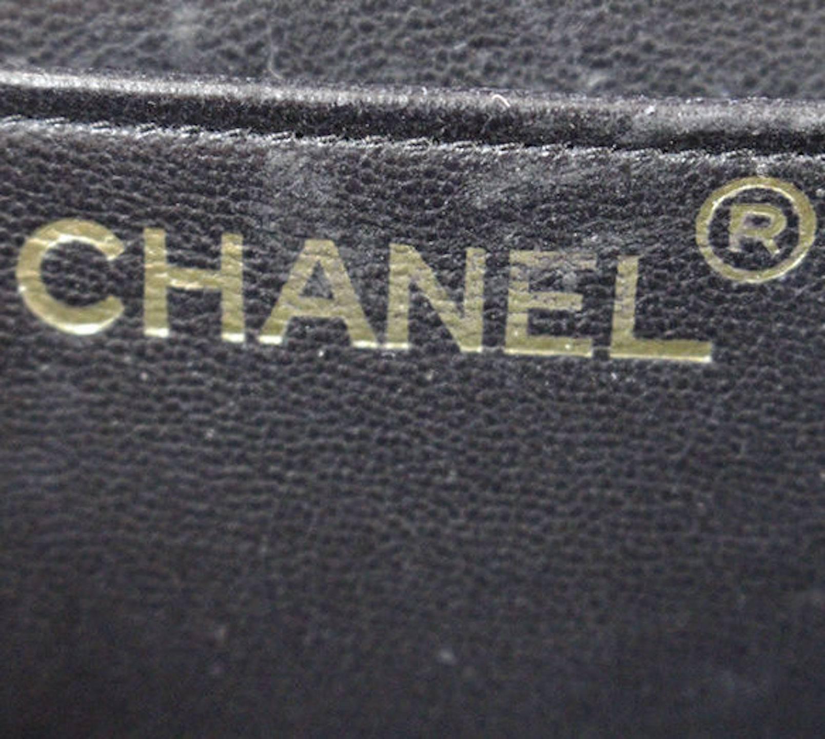 Chanel RARE Vintage Black Lizard Leather Gold CC Flap Crossbody Shoulder Bag 3