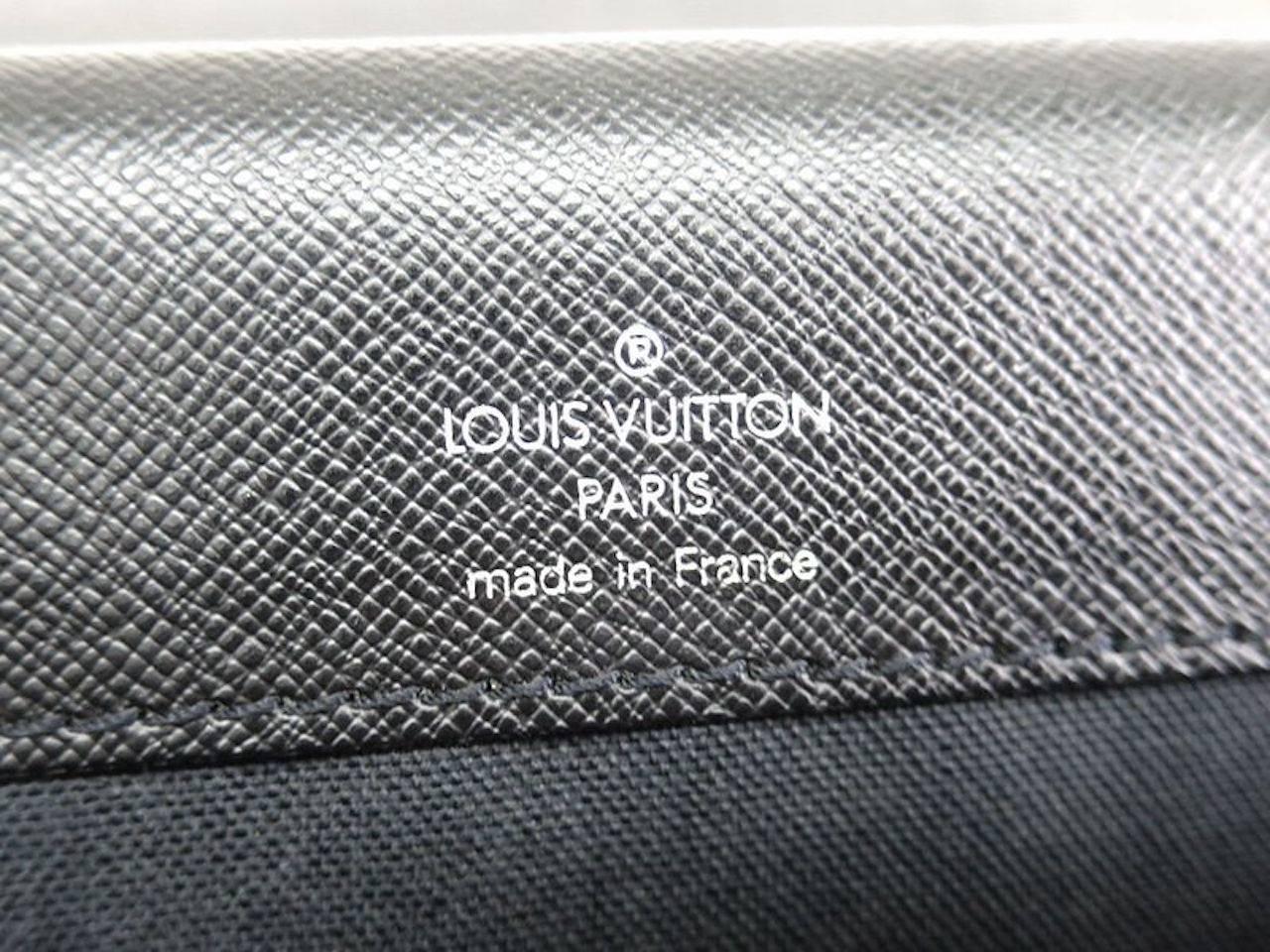 Louis Vuitton Black Leather Palladium Hardware Men's Briefcase Bag Withe Key 2