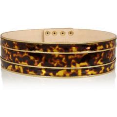 Balmain NEW & SOLD OUT Tortoise Shell Gold Chain Link Coin Wide Waist Belt