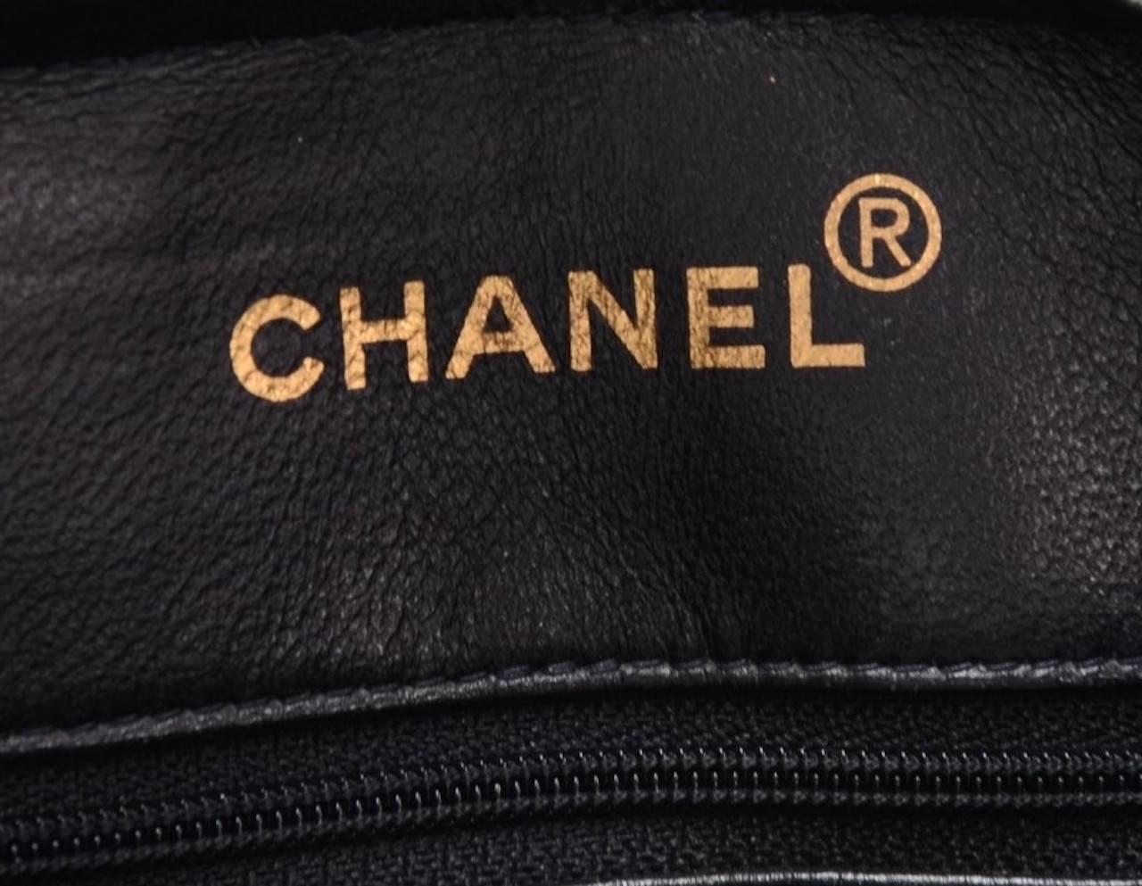 Chanel Vintage Black Caviar Leather Gold HW Kelly Style Top Handle Satchel Bag 5