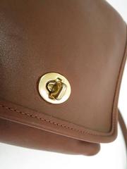 Coach Vintage Cognac Brown Leather Shoulder Crossbody Flap Bag