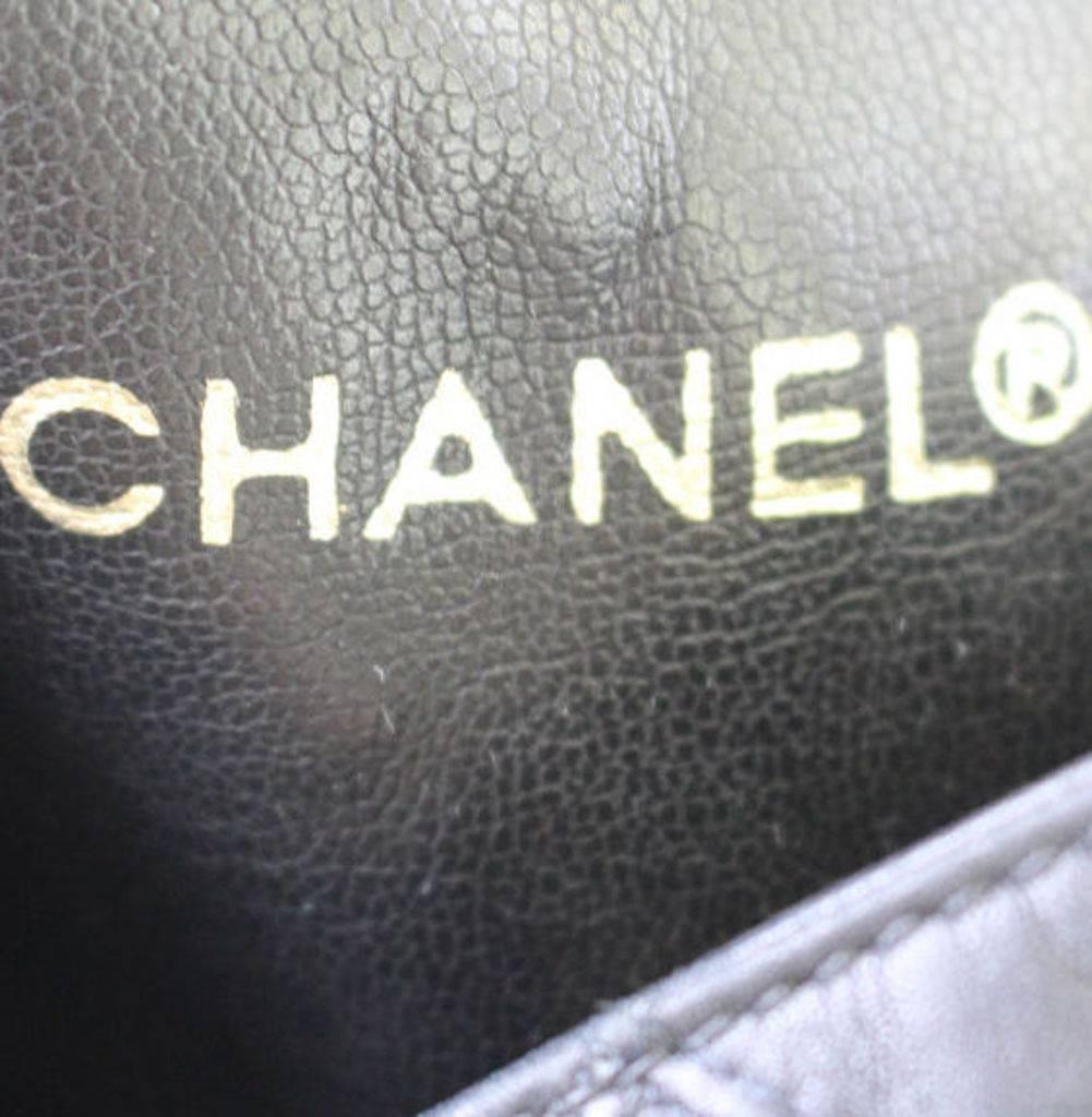 Chanel Vintage Black Lambskin Jumbo Bucket Weekender Travel Shoulder Chain Bag 3