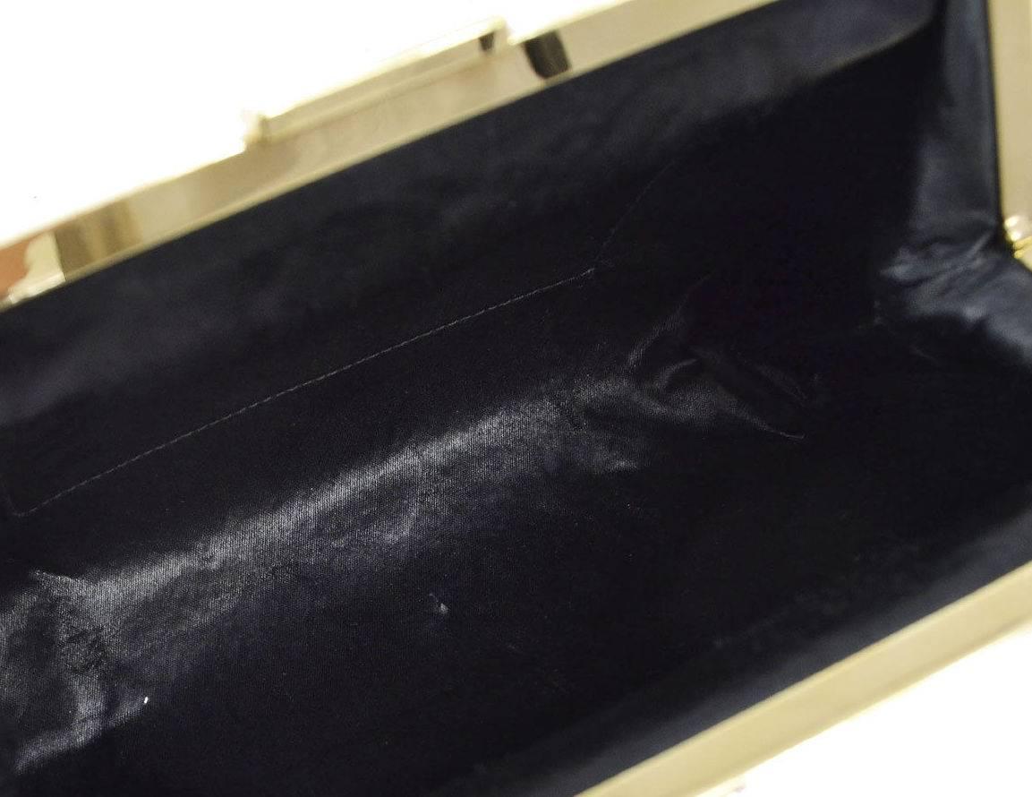 Gucci Black Gold Metal Closure Evening Clutch Top Handle Satchel Bag 1