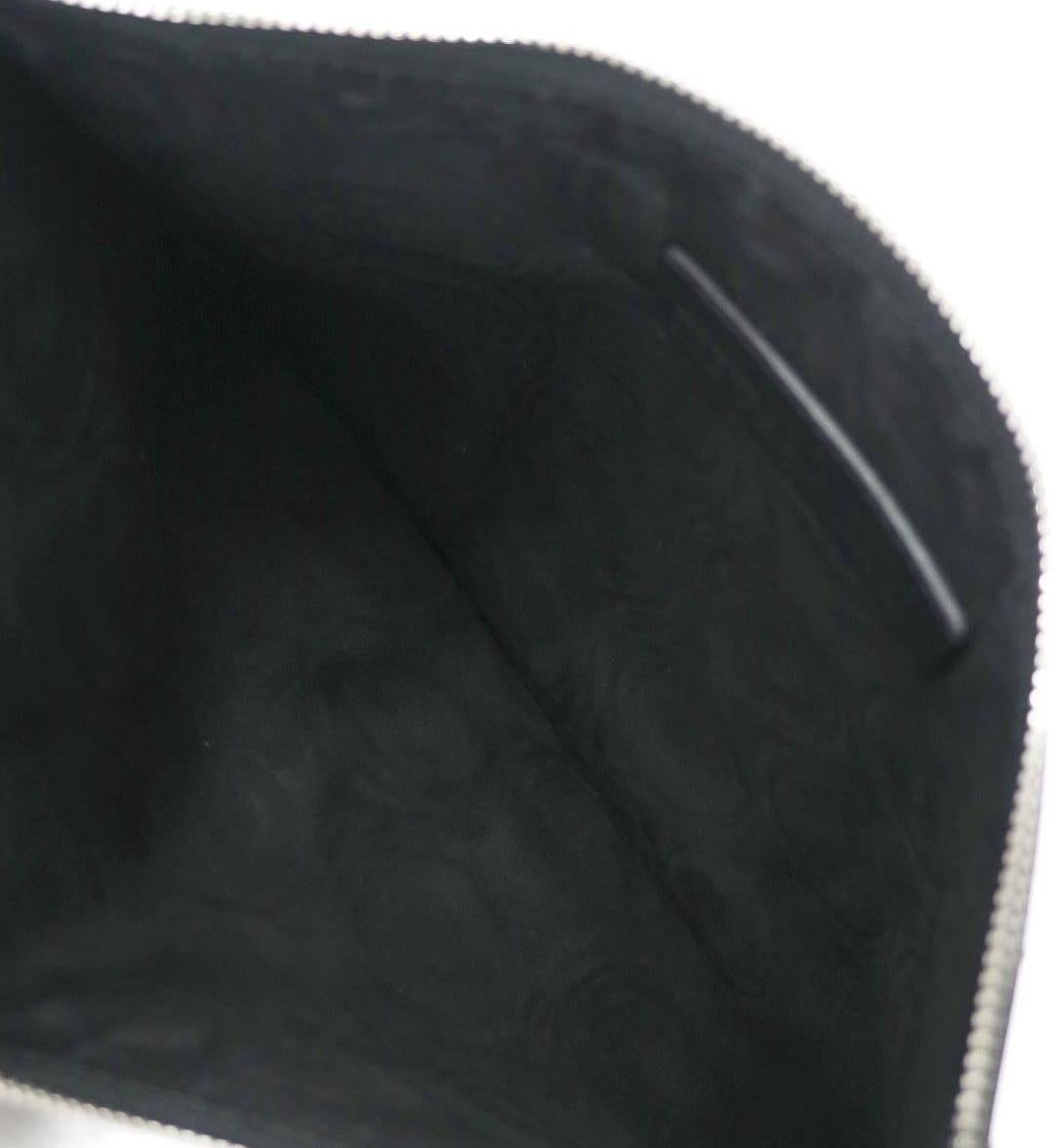 Women's Alexander McQueen Black Leather Silver Skull Large Envelope Clutch Bag