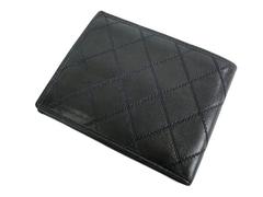 Chanel Black Leather Gold Hardware Men's Wallet