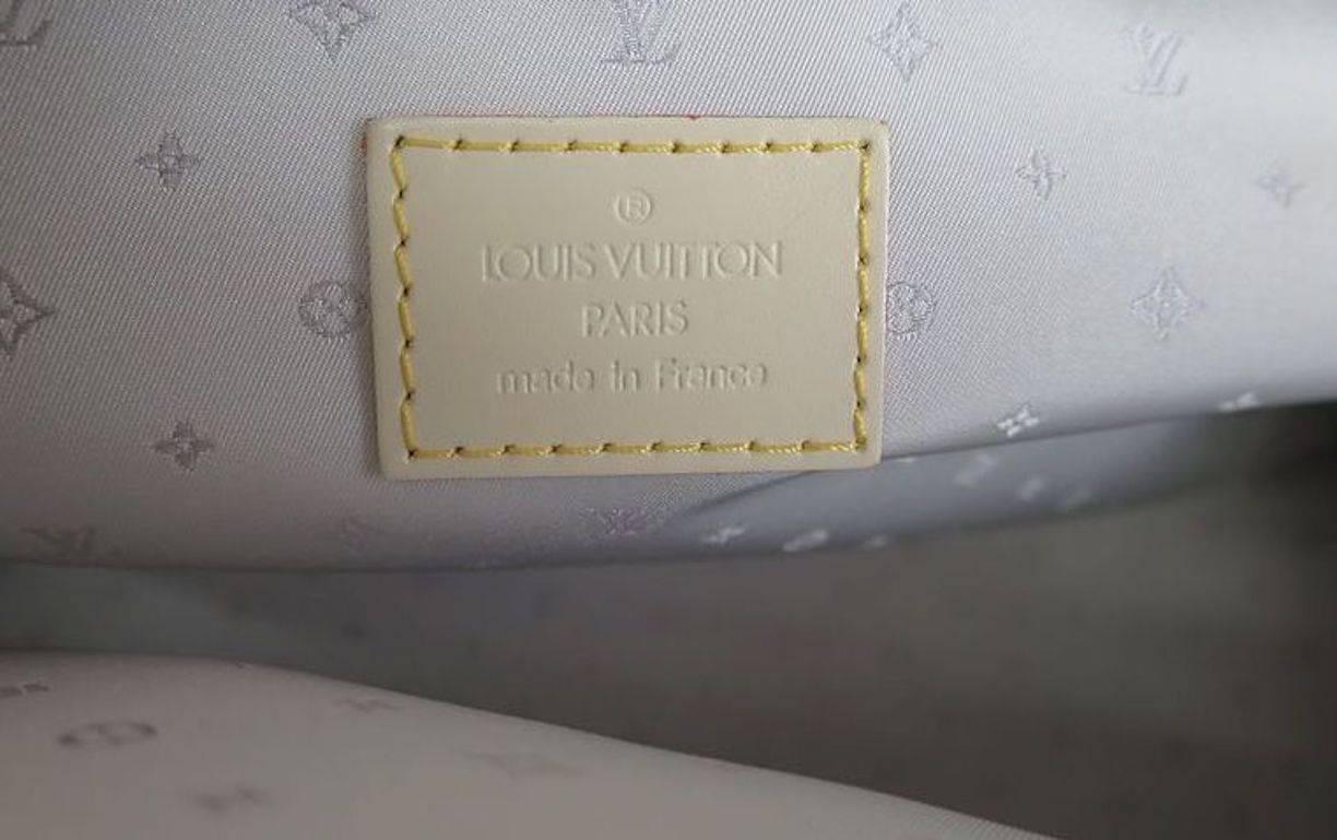 Beige Louis Vuitton Winter White Ivory Leather Gold Doctor Top Handle Satchel Bag