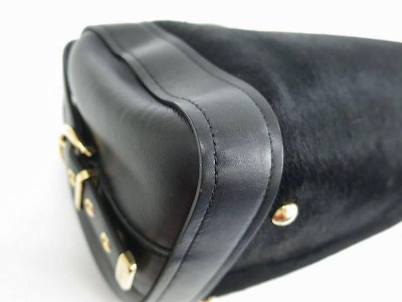 Salvatore Ferragamo Black Leather Gold Evening Top Handle Satchel Bag 1