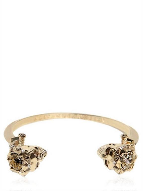 Alexander McQueen NEW and SOLD OUT Gold Swarovski Cuff Bangle Bracelet ...