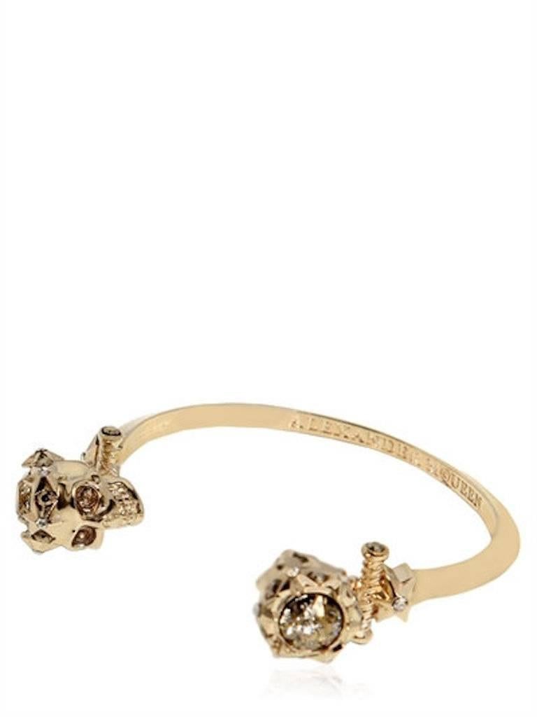 Alexander McQueen NEW & SOLD OUT Gold Swarovski Cuff Bangle Bracelet in Box 1