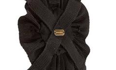 Dolce & Gabbana NEW Black Ribbon Gold Filigree Crystal Pin Brooch in Box