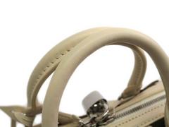 Louis Vuitton Limited Edition Ivory Leather Brown Fabric Top Handle Satchel Bag