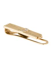 Men's 14KT Yellow Gold Textured Diamond Tie Clip
