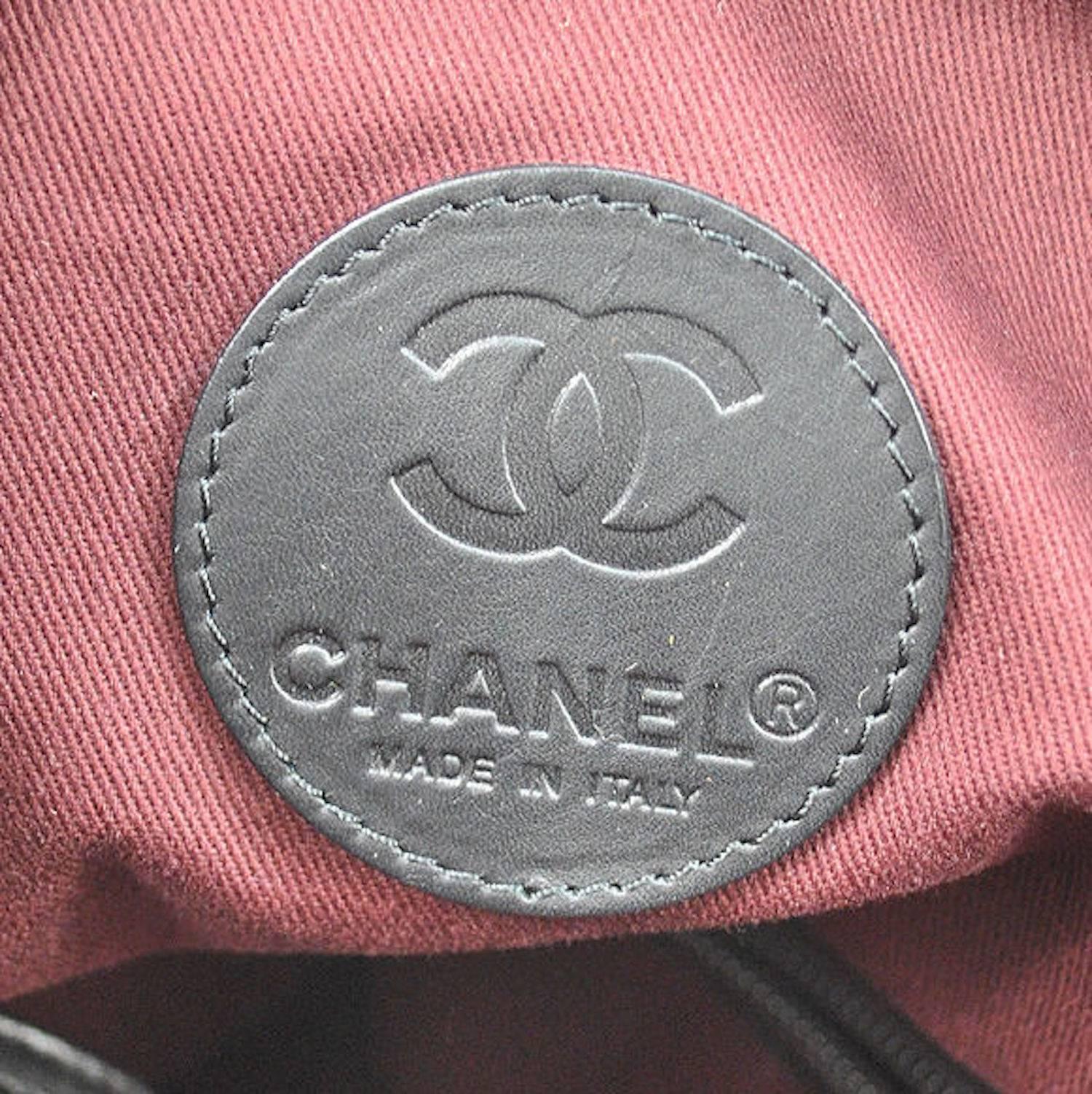 Chanel Black Large Unisex Weekender CarryAll Travel Shoulder Bag W. Accessories 3