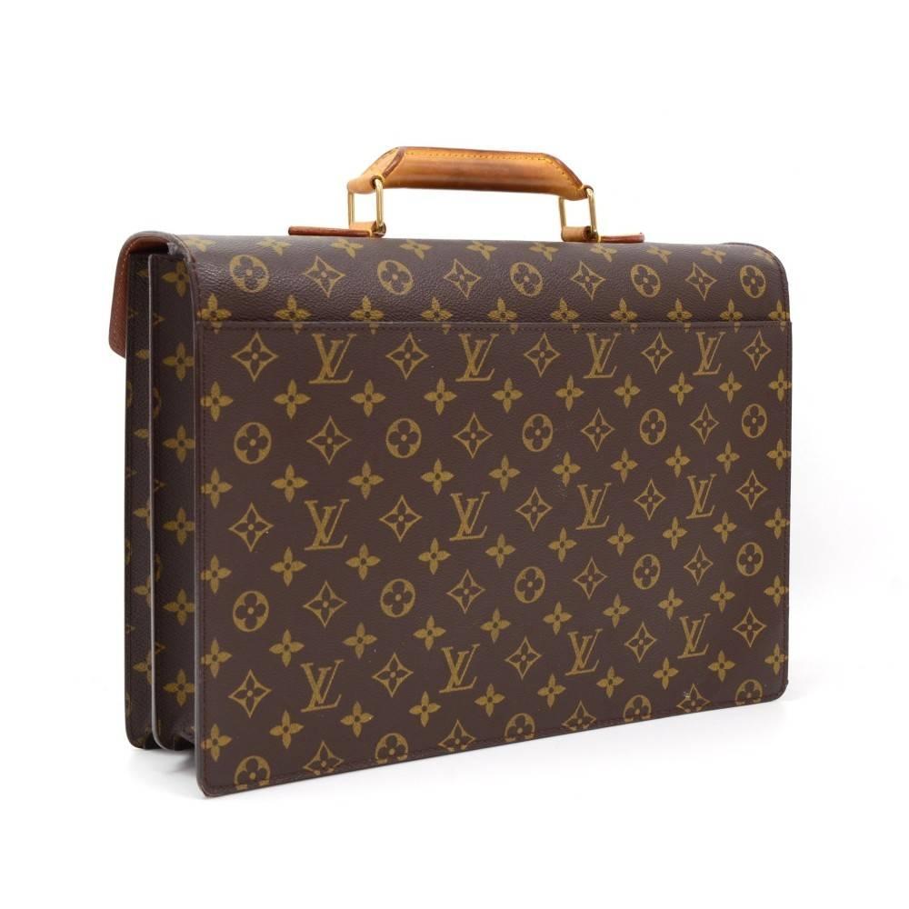 Louis Vuitton Vintage Rare Monogram Canvas Men&#39;s Briefcase Laptop Business Bag For Sale at 1stdibs