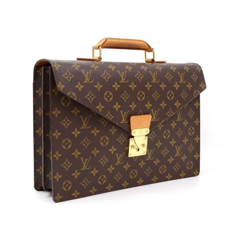 Louis Vuitton Vintage Rare Monogram Canvas Men&#39;s Briefcase Laptop Business Bag at 1stdibs