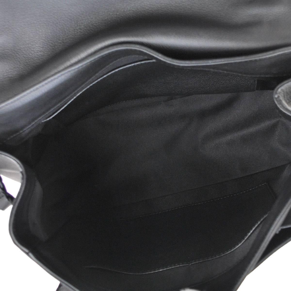 Women's Louis Vuitton Ltd Edition Black Leather Gold Logo Top Handle Tote Bag in Box