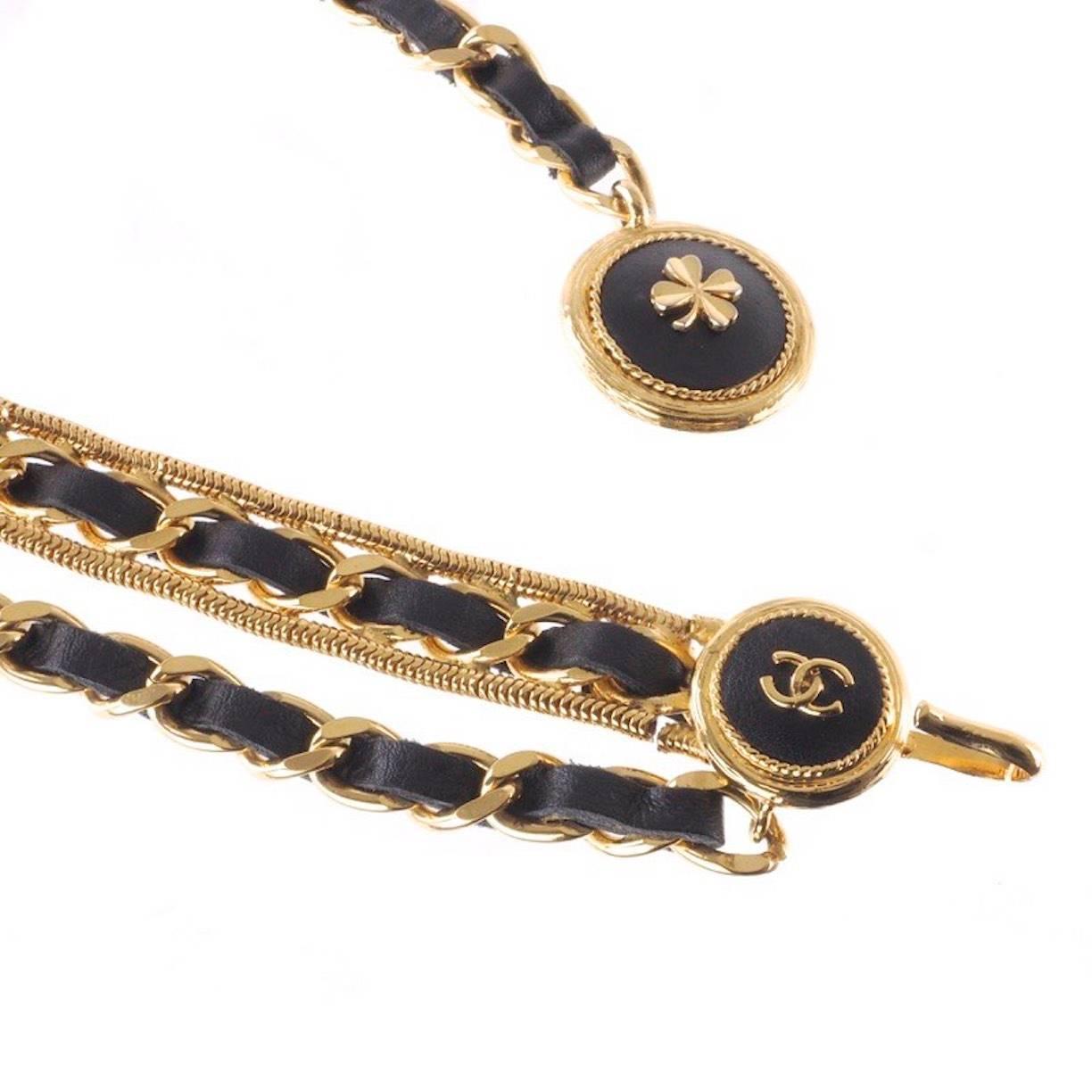 CURATOR'S NOTES

Style Tip: Dangle this chic belt around your neck and rock as a statement necklace for ultimate versatility!

Metal
Gold tone
Leather
Hook closure
Made in France
Total length 35