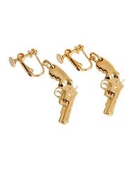 Saint Laurent NEW & SOLD OUT Gold Pistol Revolver Gun Dangle Drop Earrings