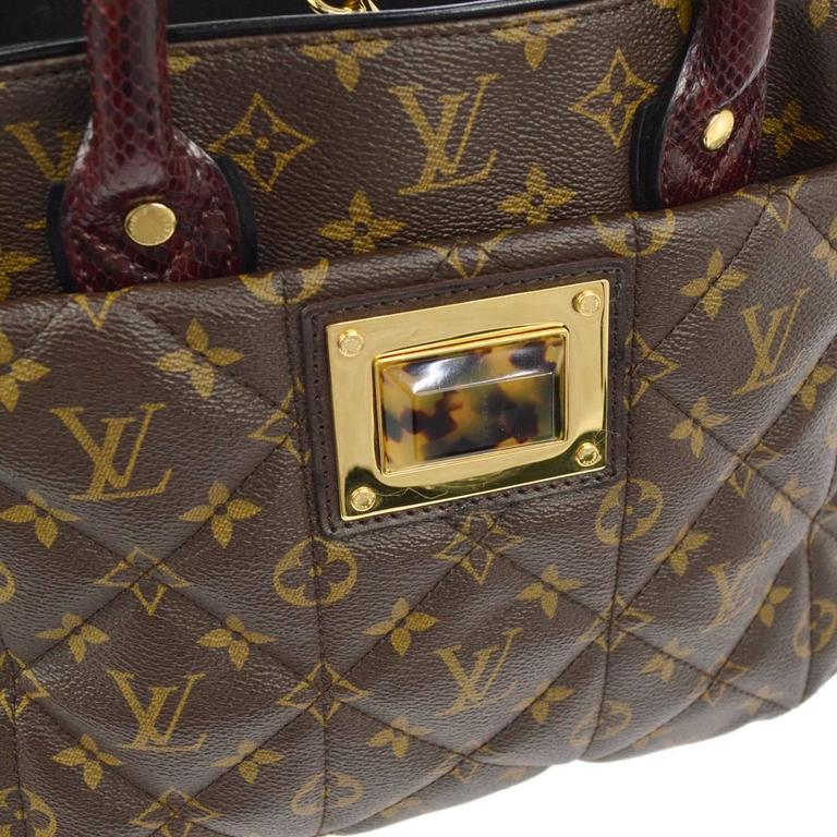 Louis Vuitton Rare Ltd. Edition Monogram Snake Ostrich Travel Shoulder Tote Bag at 1stdibs