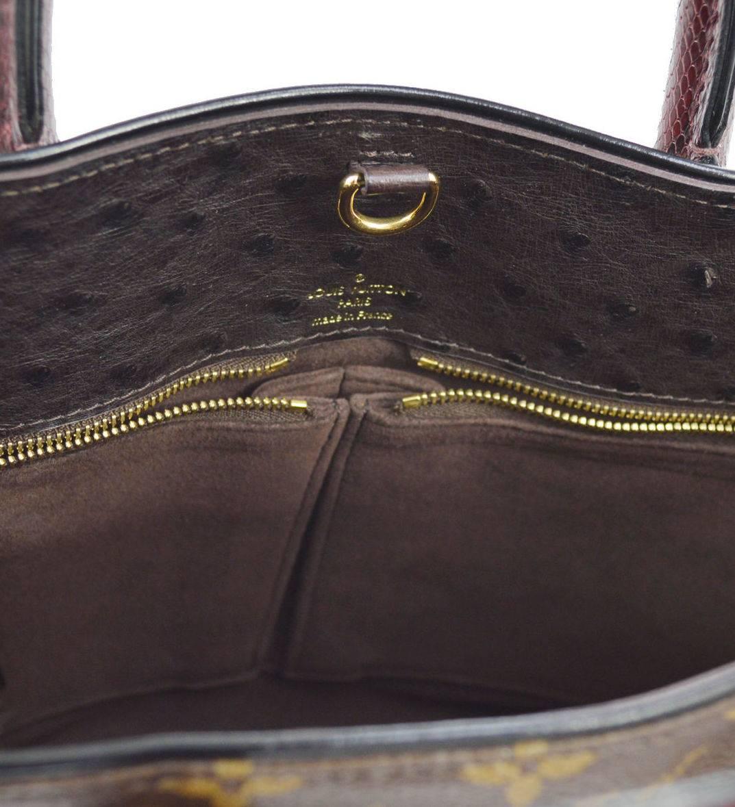 Women's Louis Vuitton Rare Ltd. Edition Monogram Snake Ostrich Travel Shoulder Tote Bag