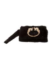 Gucci by Tom Ford Rare Black Mink Gold Pearl Embellished Evening Flap Bag