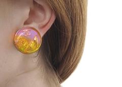 Chanel Vintage Multi Color Charm Heel Evening Button Stud Earrings