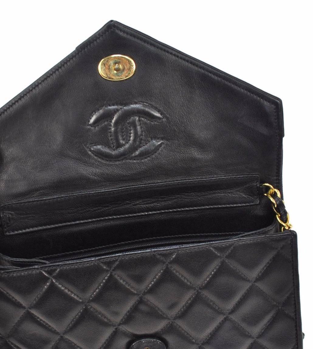 Chanel Vintage Rare Black Lambskin Multi Color Gripoix Evening Clutch Flap Bag 2