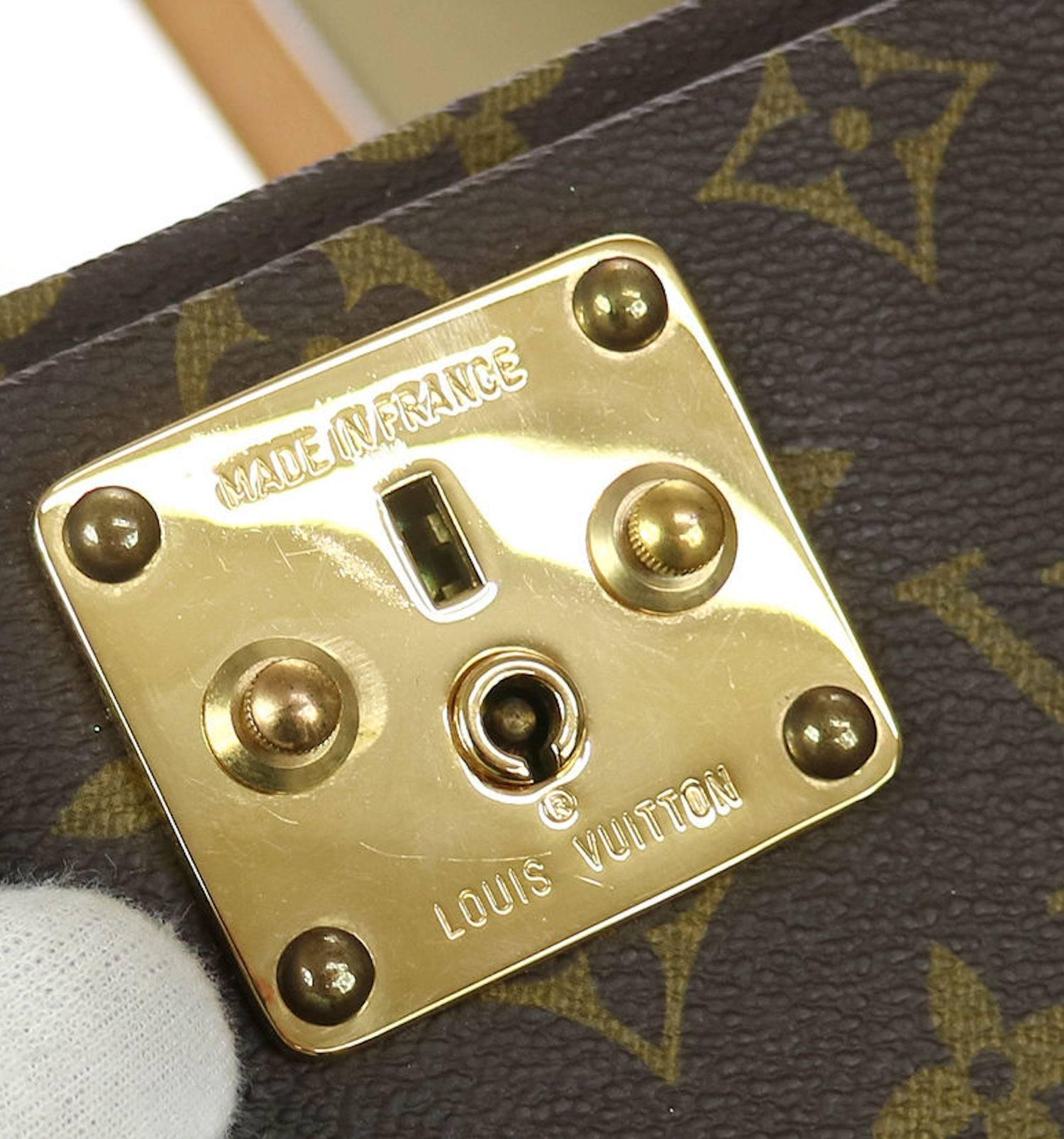 Black Louis Vuitton Rare Large Monogram Travel CarryOn Vanity Storage Shoulder Bag 