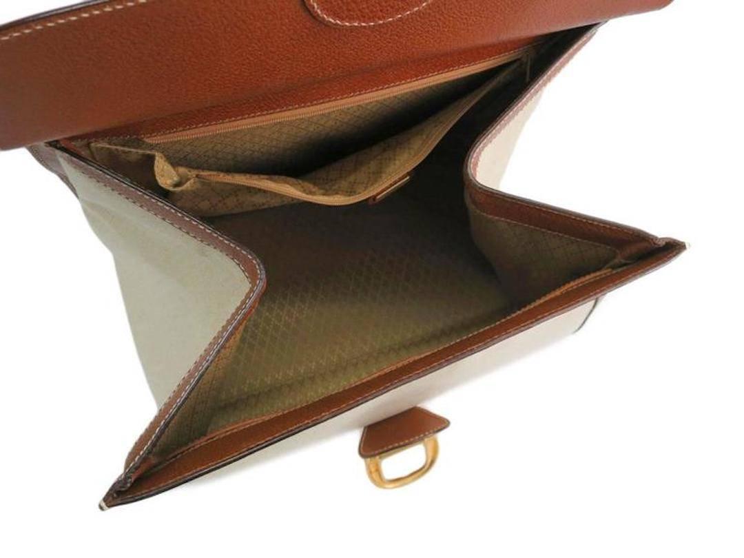 Women's Gucci Canvas Cognac Men's Kelly Style CarryOn Travel Satchel Top Handle Bag