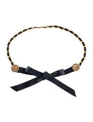 Chanel Vintage Gold Leather Chain Coin Charm Drape Tie Back Belt / Necklace