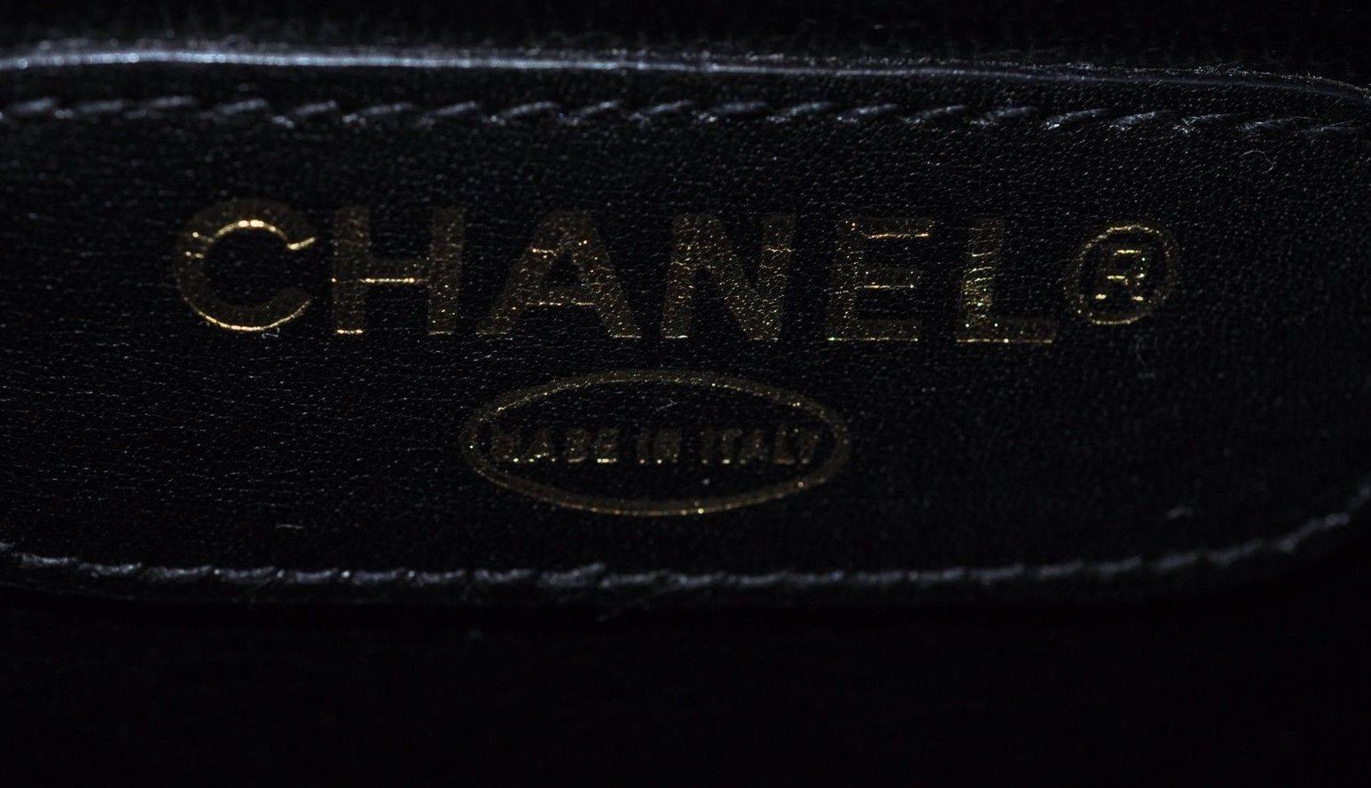 Chanel Vintage Large Black Caviar Leather Weekender Shopper Tote Travel Bag 1