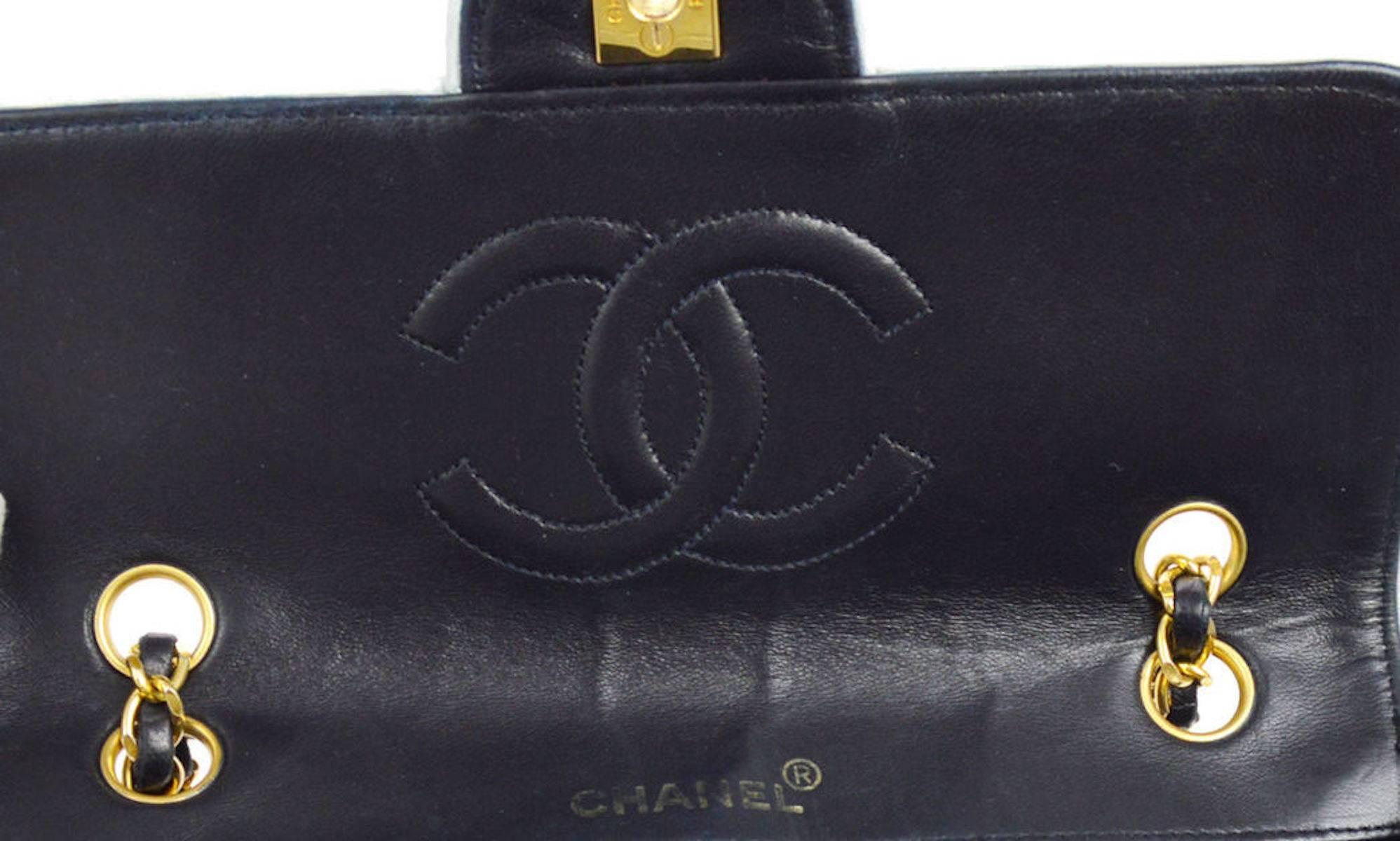 Chanel Vintage Two Tone White Piping Lambskin Leather Evening Clutch Flap Bag 1