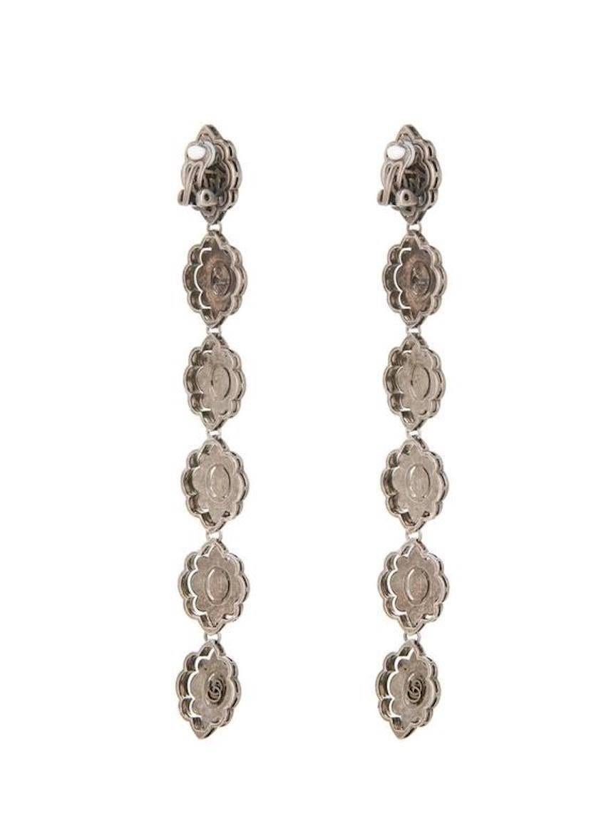 Women's Gucci NEW & SOLD OUT Palladium Crystal Glass Dangle Evening Earrings in Box
