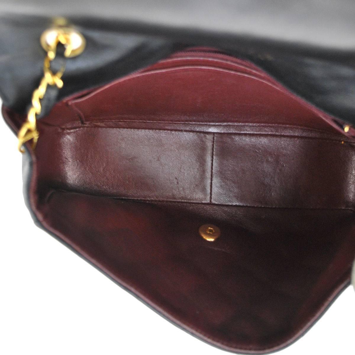 Chanel Black Lambskin Evening Flap Shoulder Bag 4