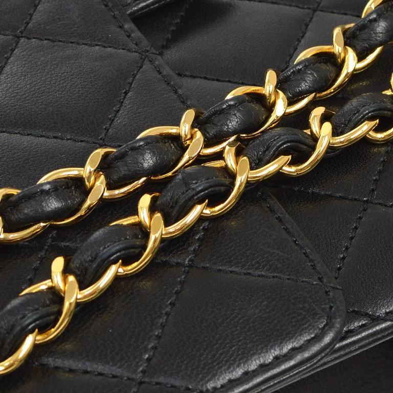 Chanel Vintage Black Lambskin 2 in 1 Evening Clutch Flap Shoulder Bag ...