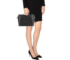 Chanel Vintage Caviar Jewelry Cosmetic Travel Top Handle Satchel Vanity Case Bag