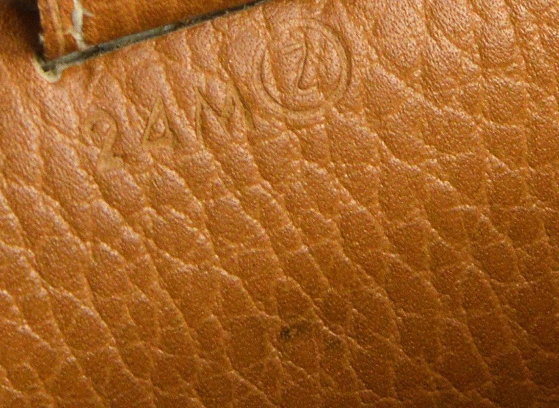 Hermes Vintage Cognac Leather Gold Bucket Shopper Carryall Shoulder Bag 1