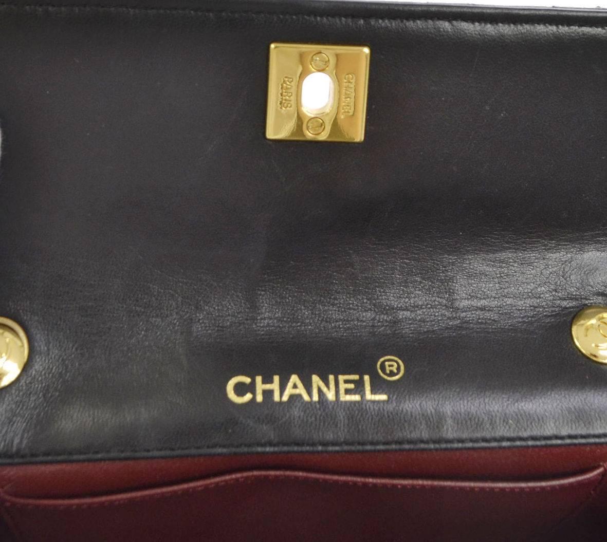 Chanel Vintage Classic Black Lambskin Small Evening Flap Shoulder Bag 3