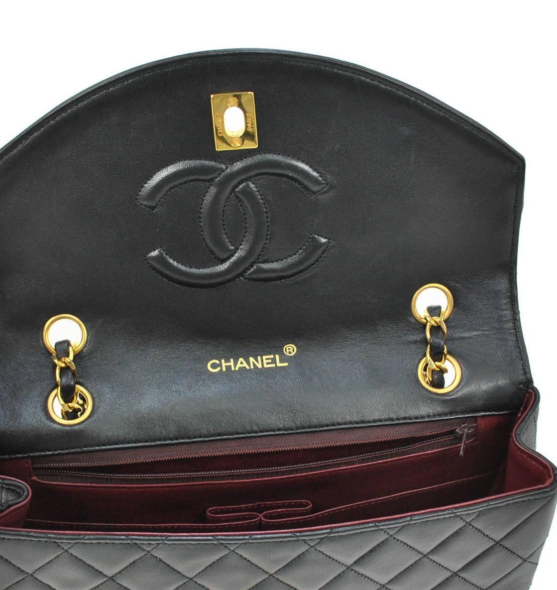 Chanel Vintage Lambskin Single Double Strap Evening Flap Shoulder Bag 1
