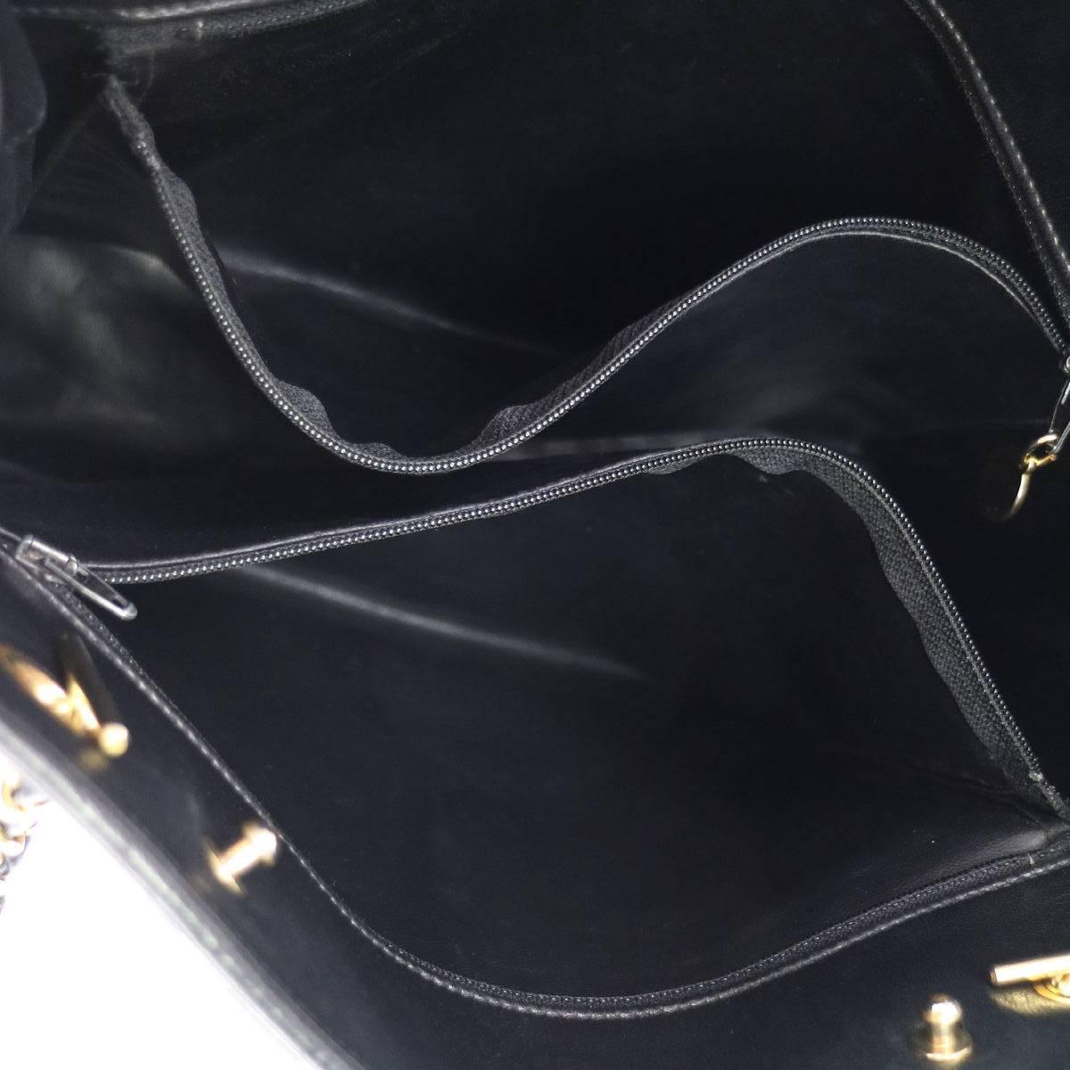 Chanel Vintage Black Lambskin Carryall Large Travel Shopper Tote Shoulder Bag 3