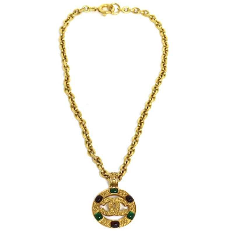 chanel coin pendant necklace