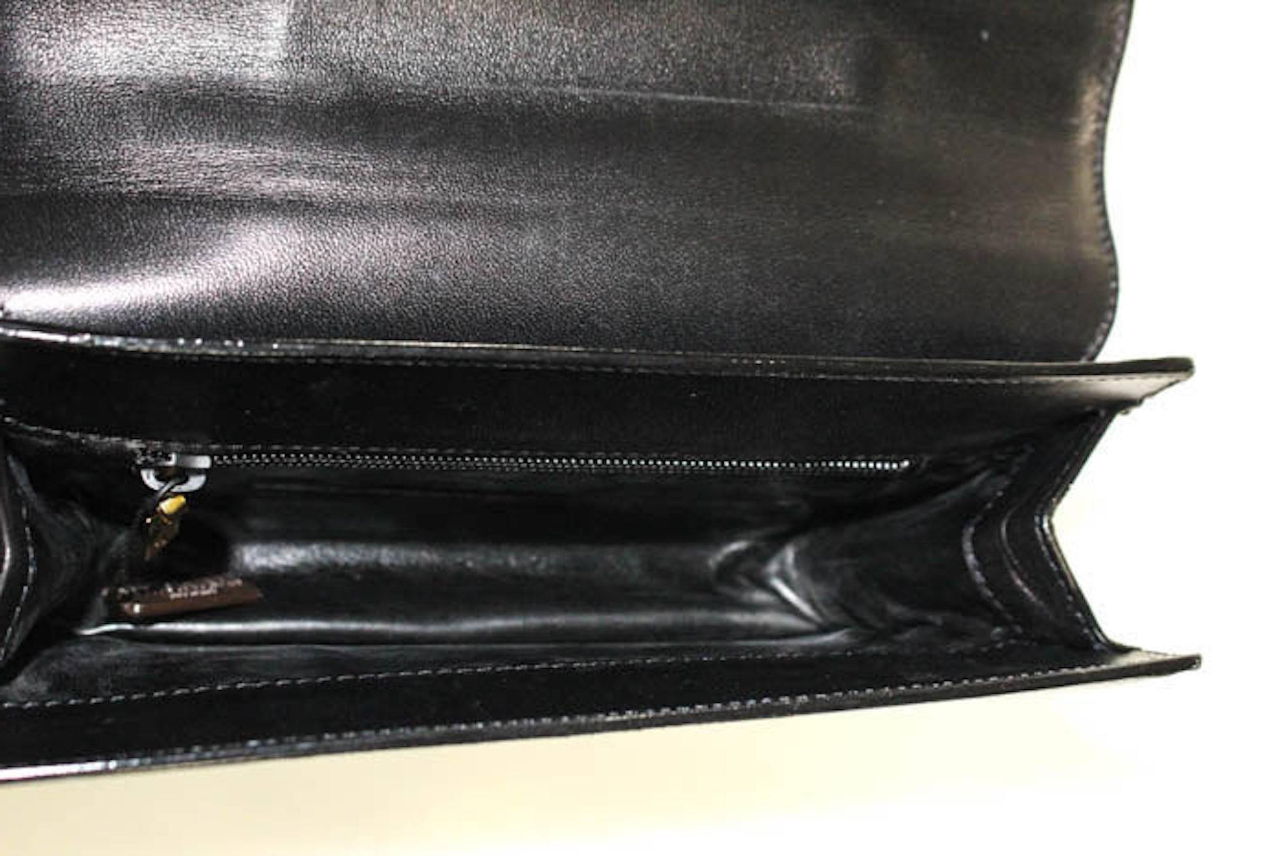 Bottega Veneta Vintage Black Leather Kelly Style Stitch Top Handle Flap Bag 1
