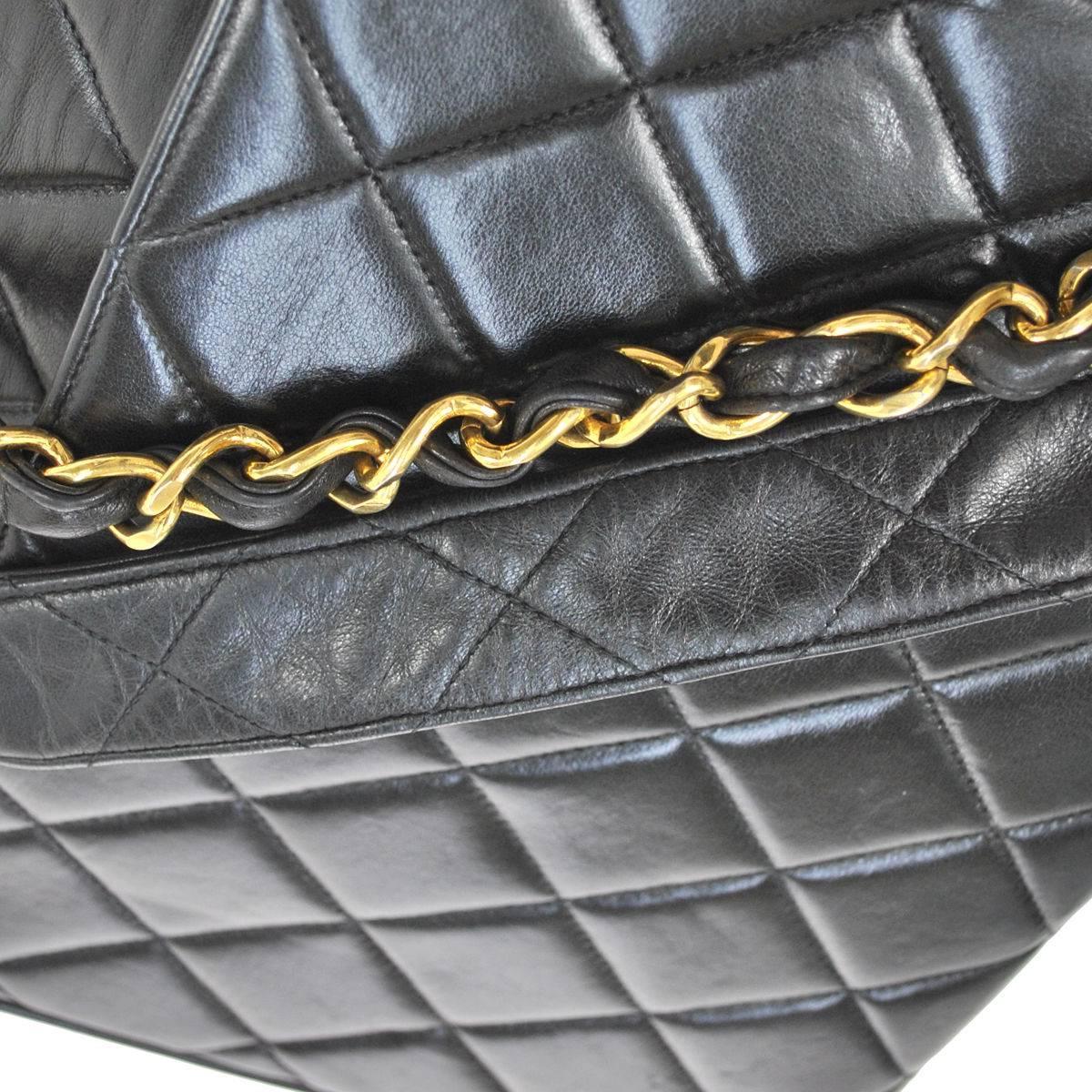 CURATOR'S NOTES

Chanel Black Lambskin Leather Turnlock Shoulder Evening Flap Bag  

Lambskin leather
Gold tone hardware
Leather lining 
Turnlock closure 
Made in France
Shoulder strap drop 20"
Measures 10" W x 8" H x 3.5" D